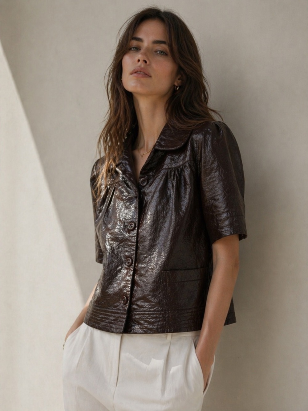 HAZEL Vintage Chocolate Brown Jacket